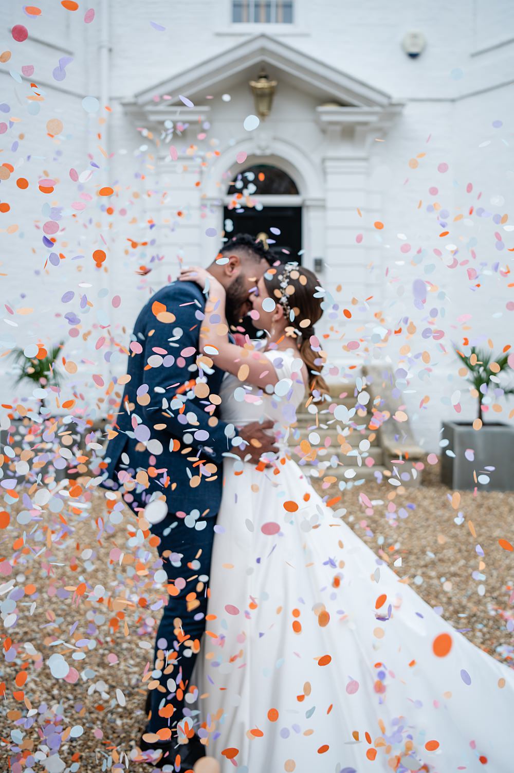 Colourful Confetti Throw Barrington Hall Wedding Chloe Bolam Photography