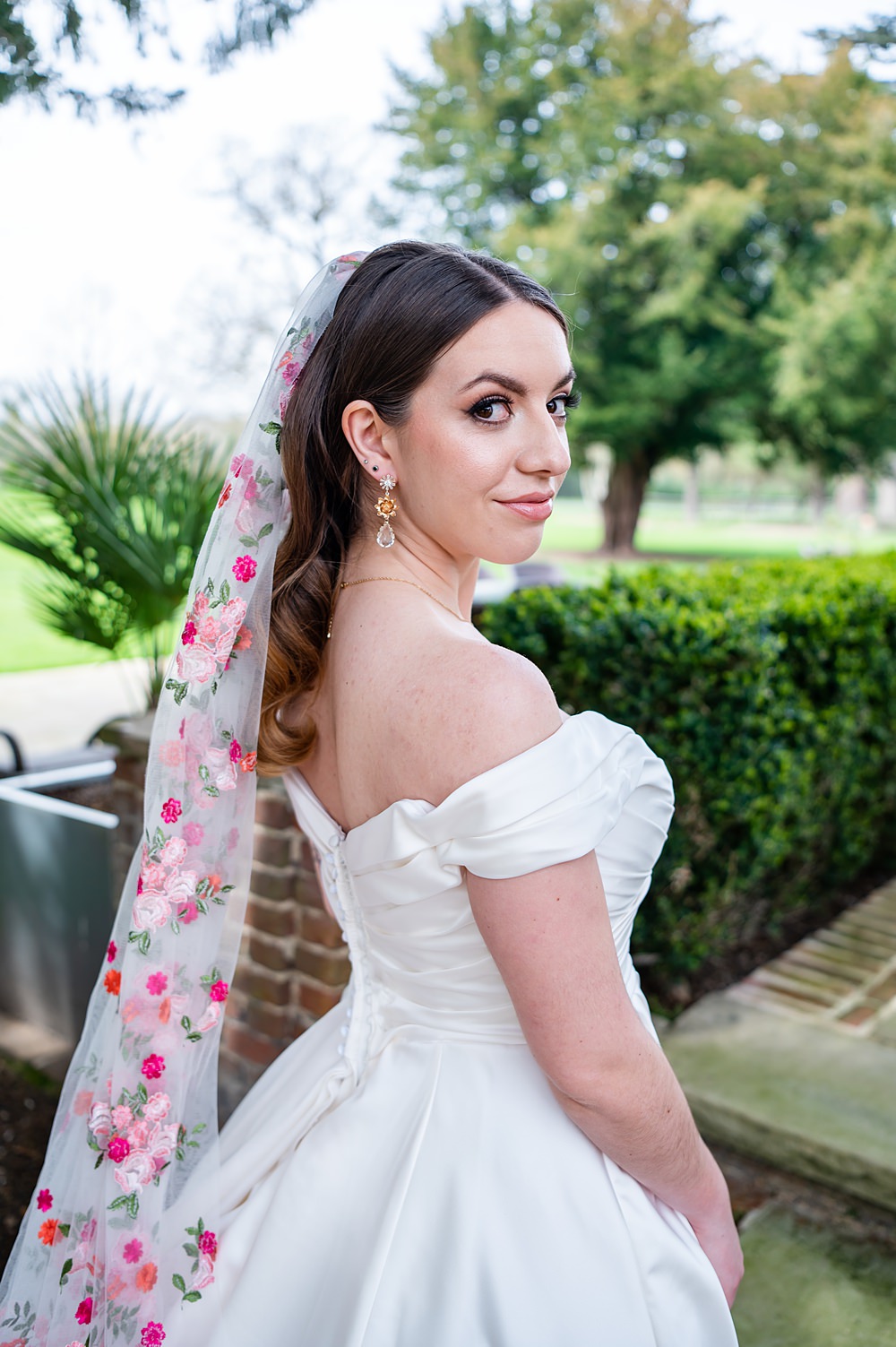 Bride Flower Floral Veil Barrington Hall Wedding Chloe Bolam Photography