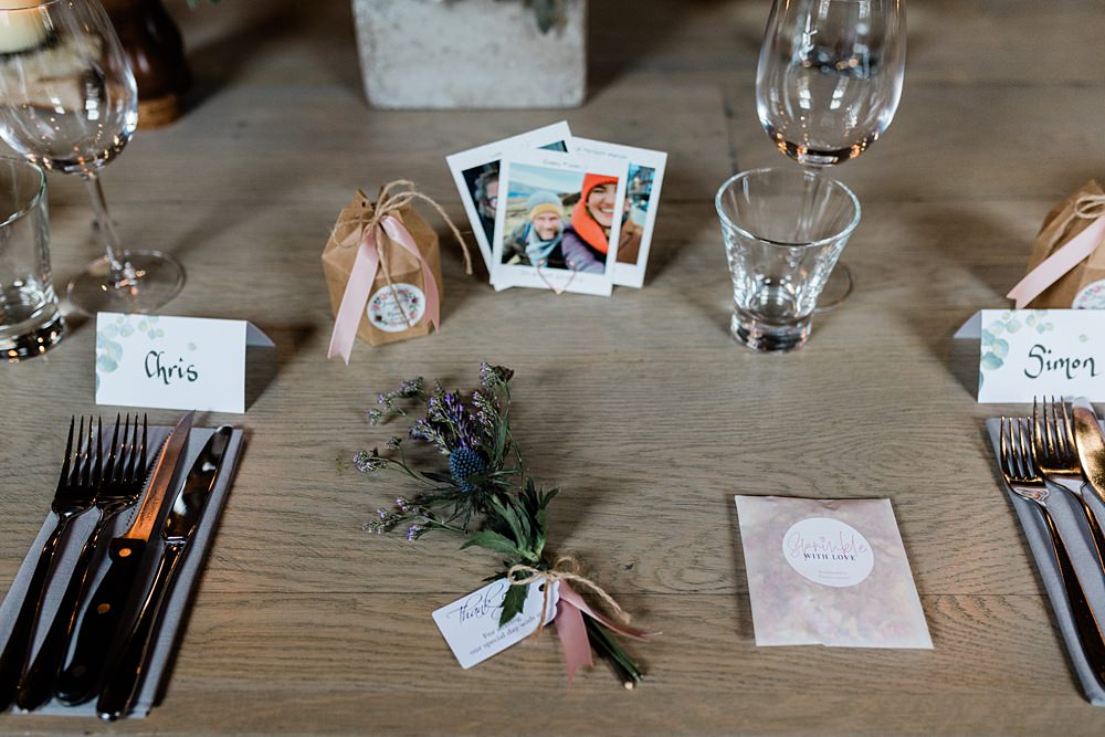 Bothy Glasgow Wedding Struve Photography Place Setting Decor Name Flowers