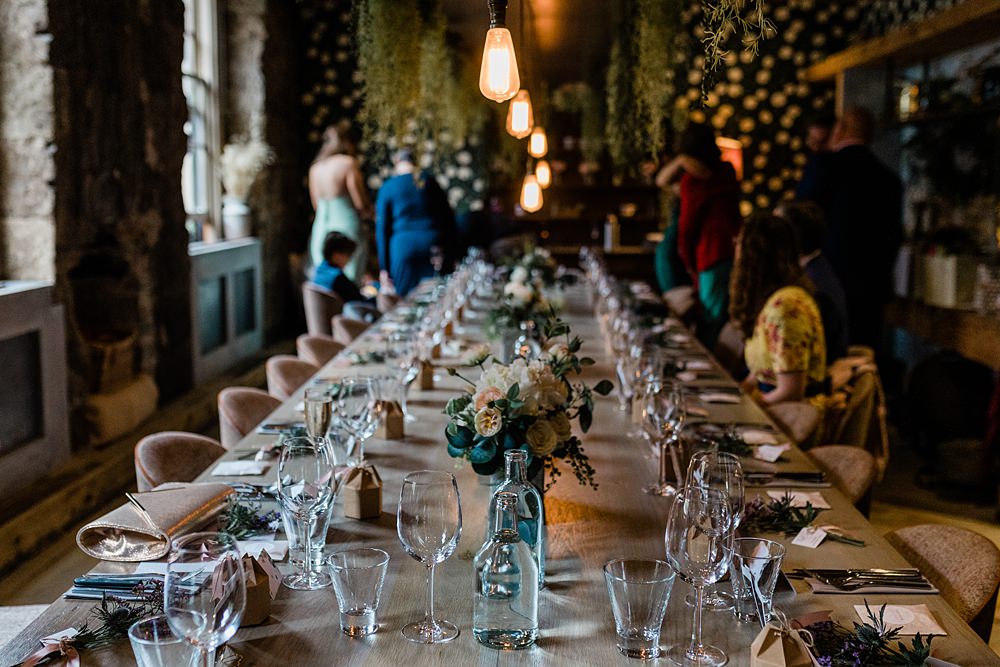 Long Table Decor Bothy Glasgow Wedding Struve Photography