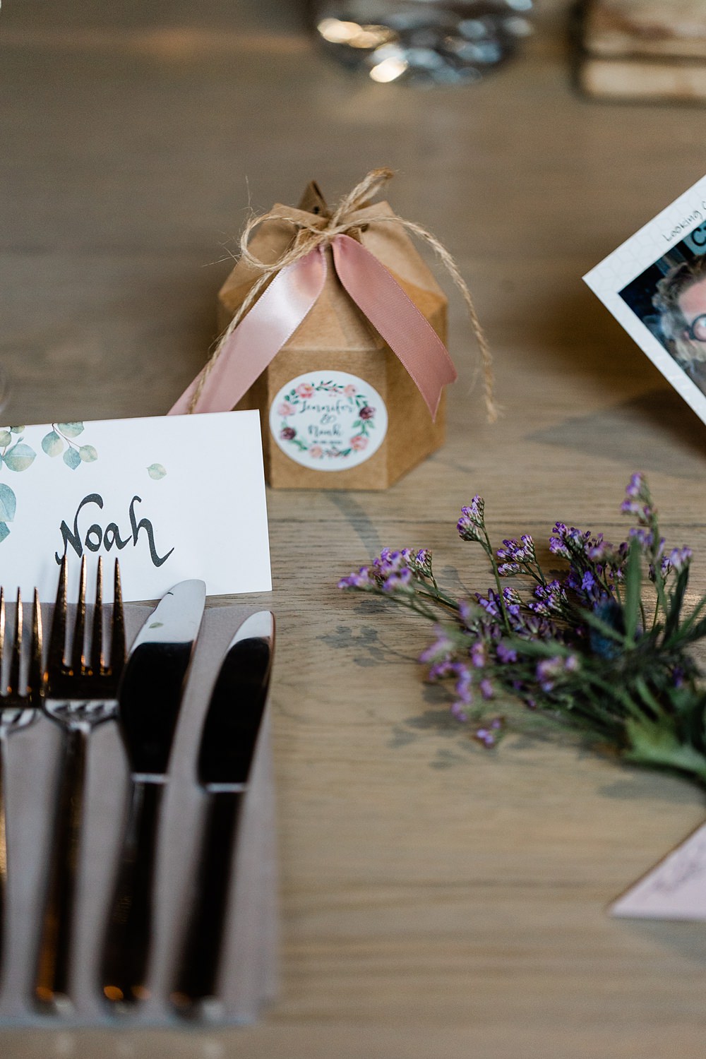 Place Setting Decor Name Flowers Bothy Glasgow Wedding Struve Photography
