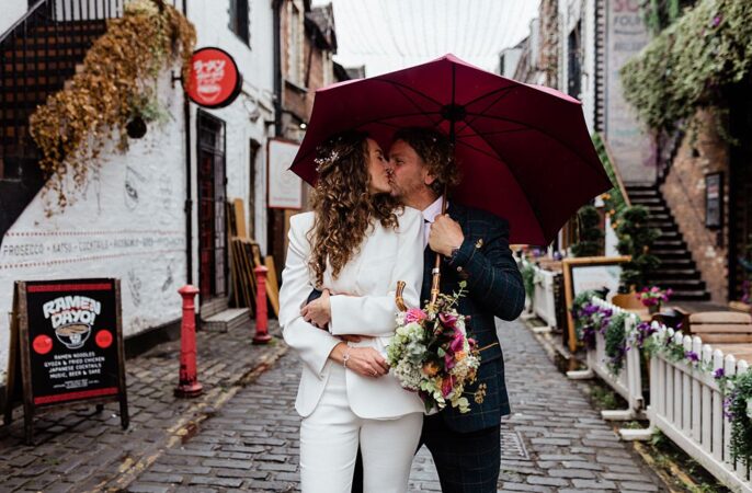 Bothy Glasgow Wedding Struve Photography Umbrella Rainy