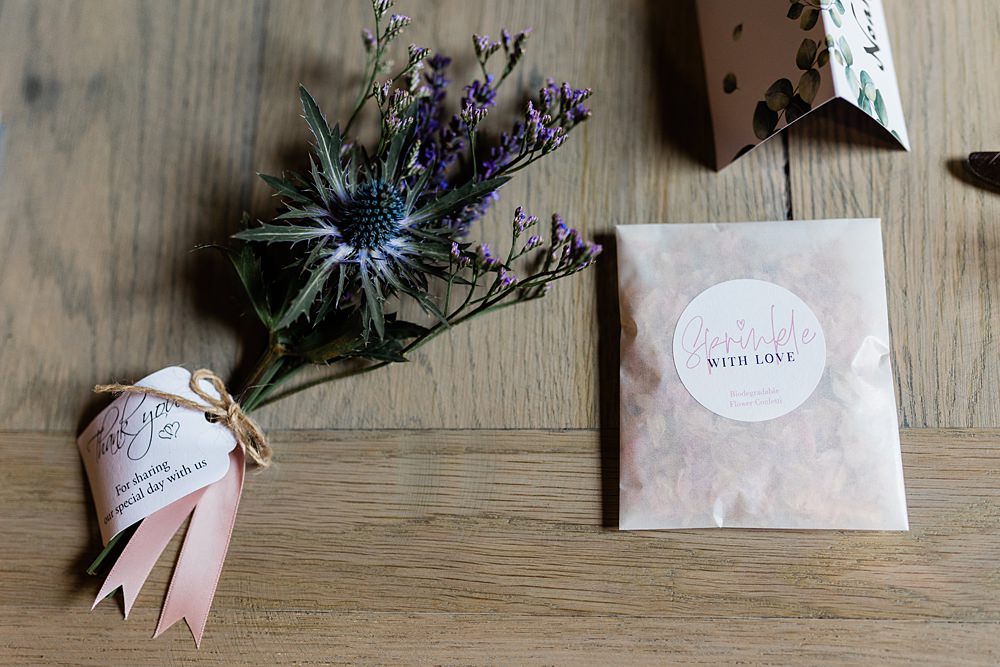 Confetti Packet Flowers Bothy Glasgow Wedding Struve Photography