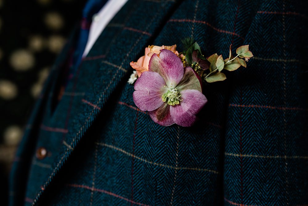 Buttonhole Flower Groom Pink Bothy Glasgow Wedding Struve Photography