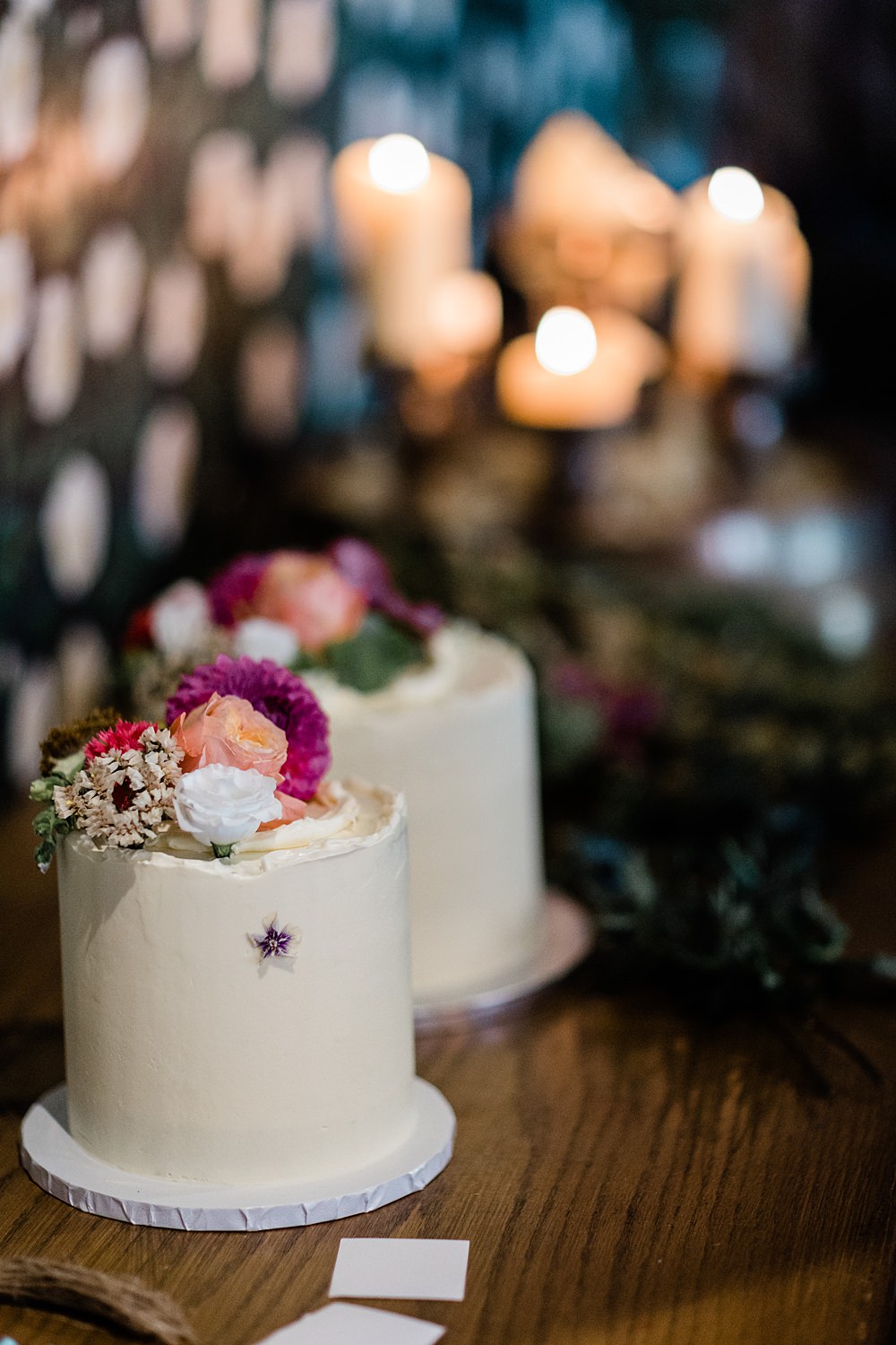 Two Single Tier Buttercream Cakes Flowers Bothy Glasgow Wedding Struve Photography