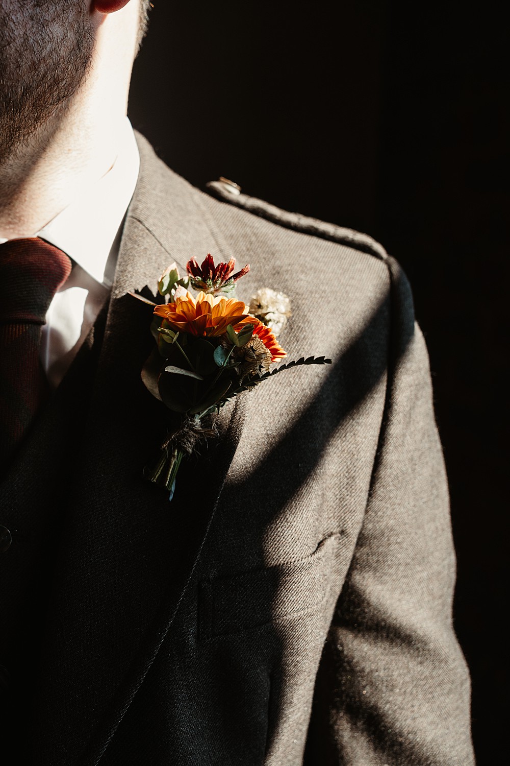 Groom Buttonhole Flowers Engine Works Wedding Emma Lawson Photography