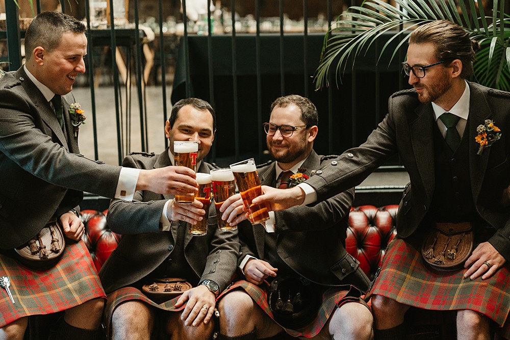Drinks Groomsmen Engine Works Wedding Emma Lawson Photography