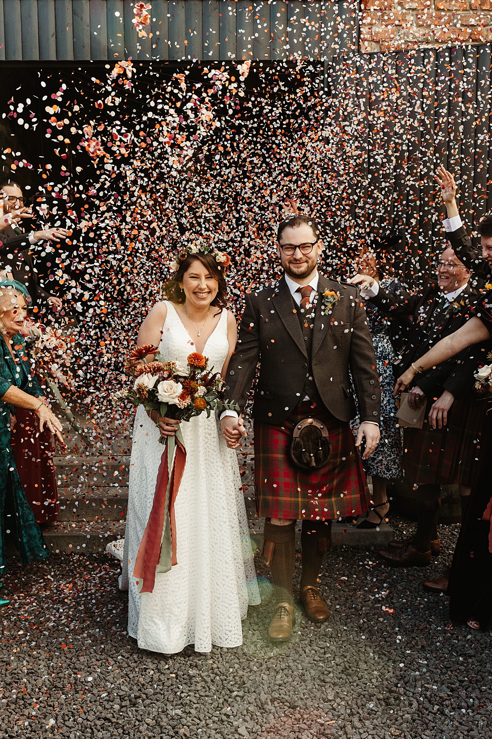 Confetti Colourful Engine Works Wedding Emma Lawson Photography