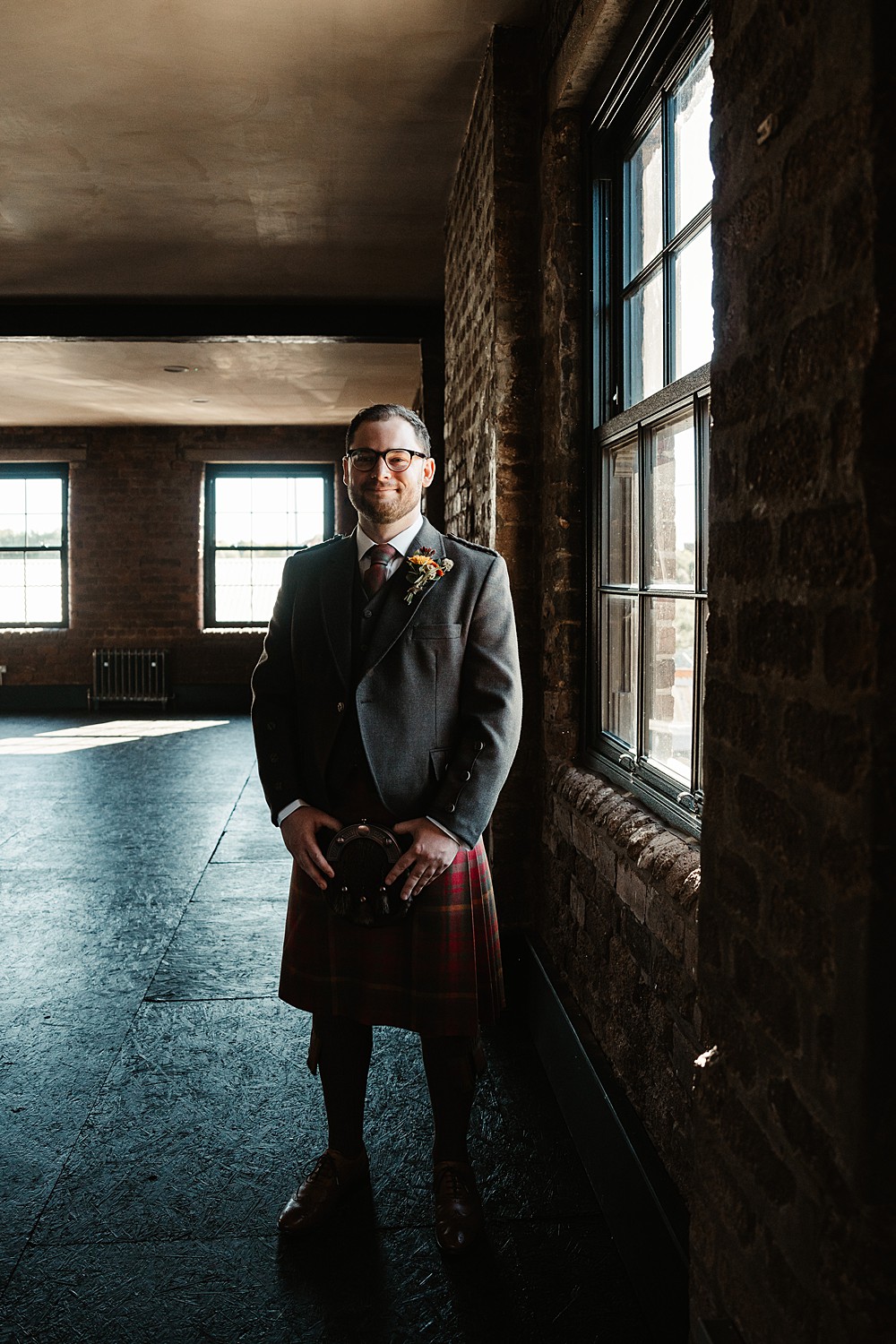 Groom Kilt Engine Works Wedding Emma Lawson Photography