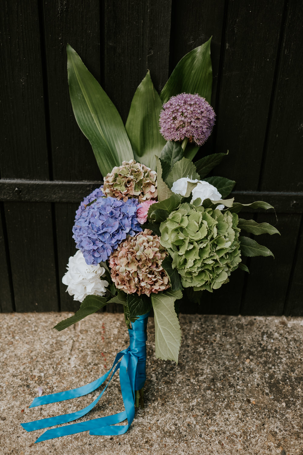 Bouquet Flowers Allium Hydrangea Leaf Fun Community Wedding Joanna Nicole Photography