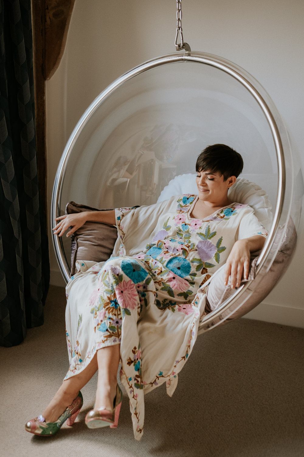 Floral Embroidered Kaftan Dress Bride Fun Community Wedding Joanna Nicole Photography