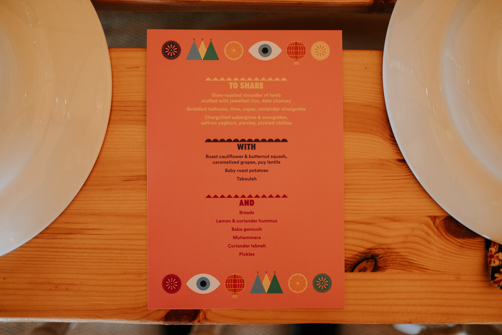 Menu Card Fun Community Wedding Joanna Nicole Photography