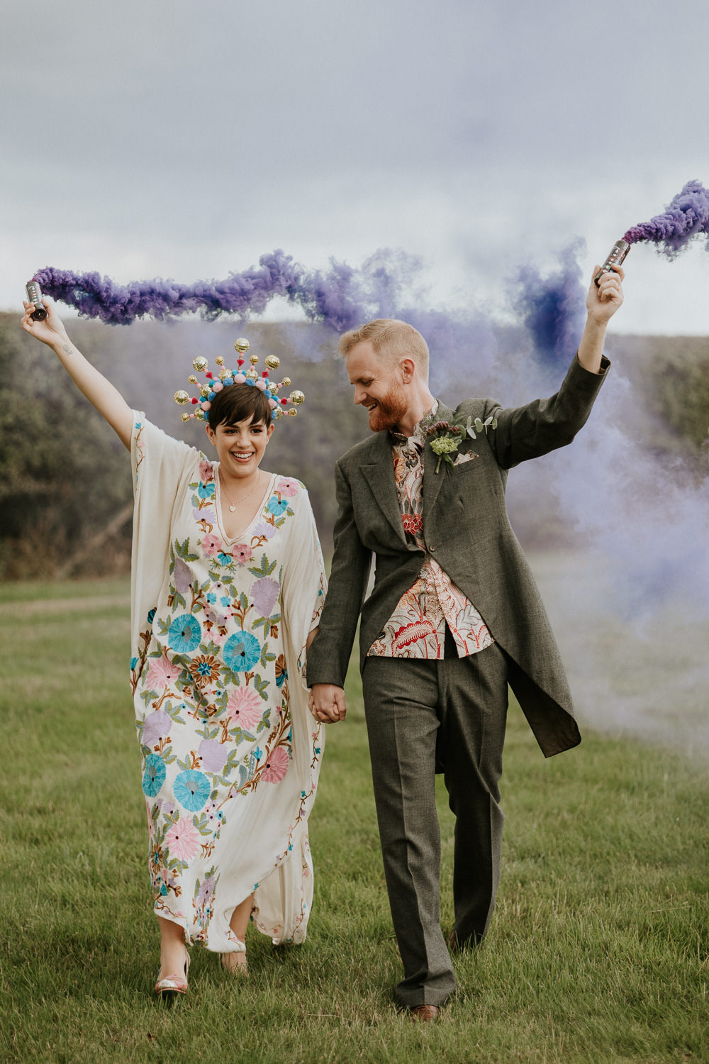 Smoke Flares Fun Community Wedding Joanna Nicole Photography