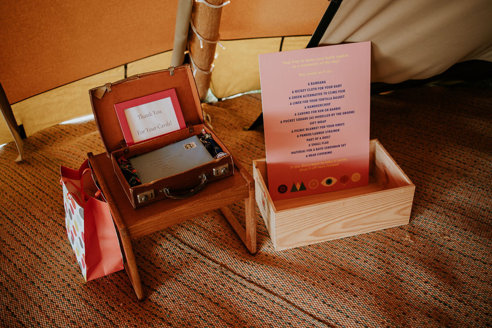 Card Suitcase Box Fun Community Wedding Joanna Nicole Photography