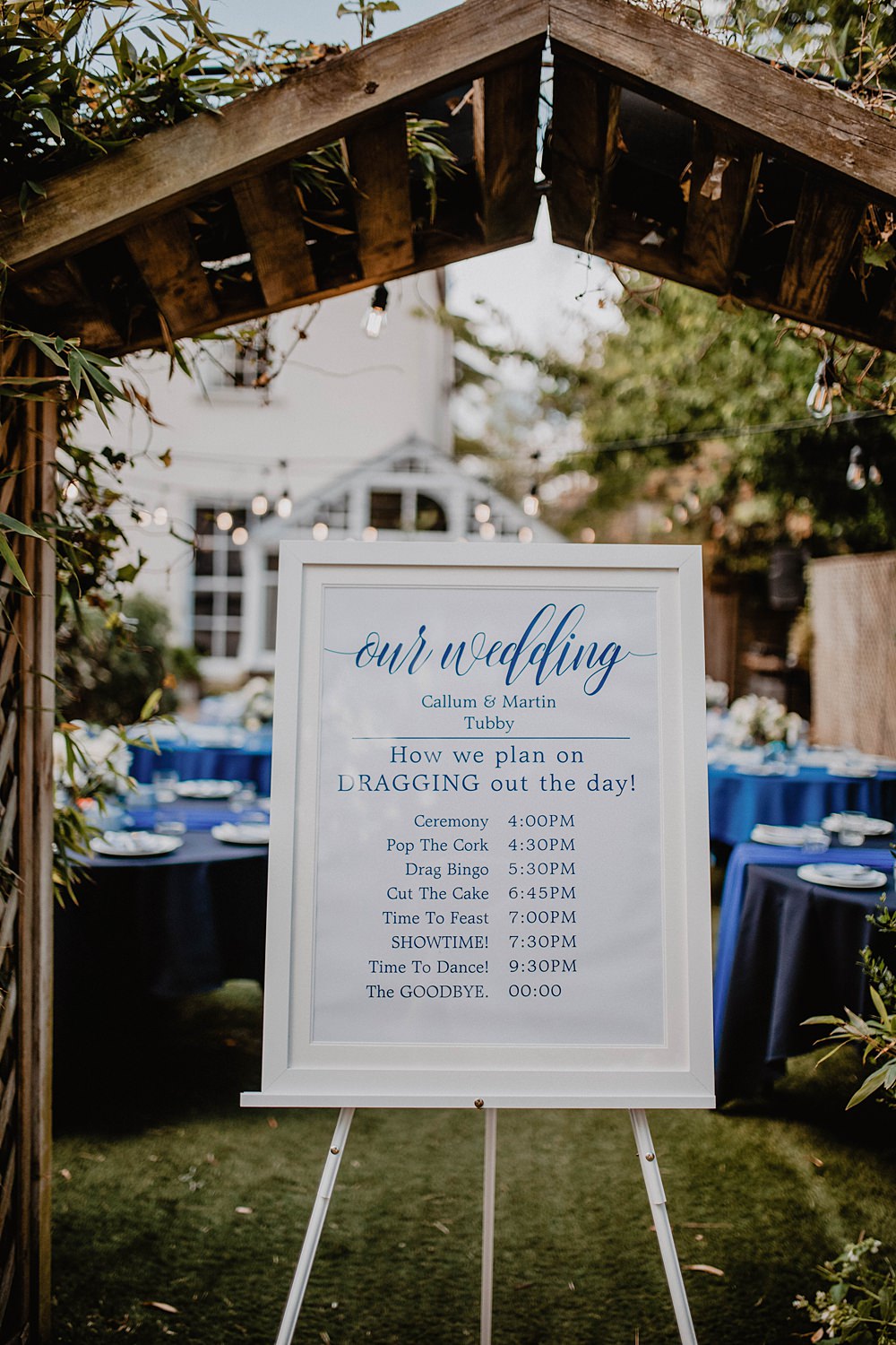 Order Day Sign Georgian Townhouse Wedding Camilla Andrea Photography