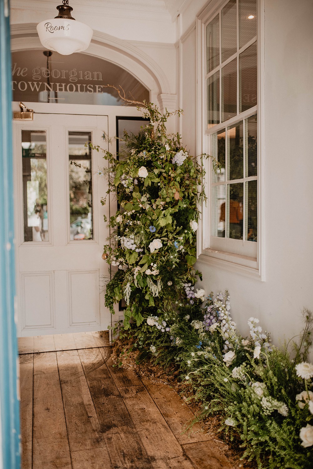 Flowers Door Entrance Georgian Townhouse Wedding Camilla Andrea Photography