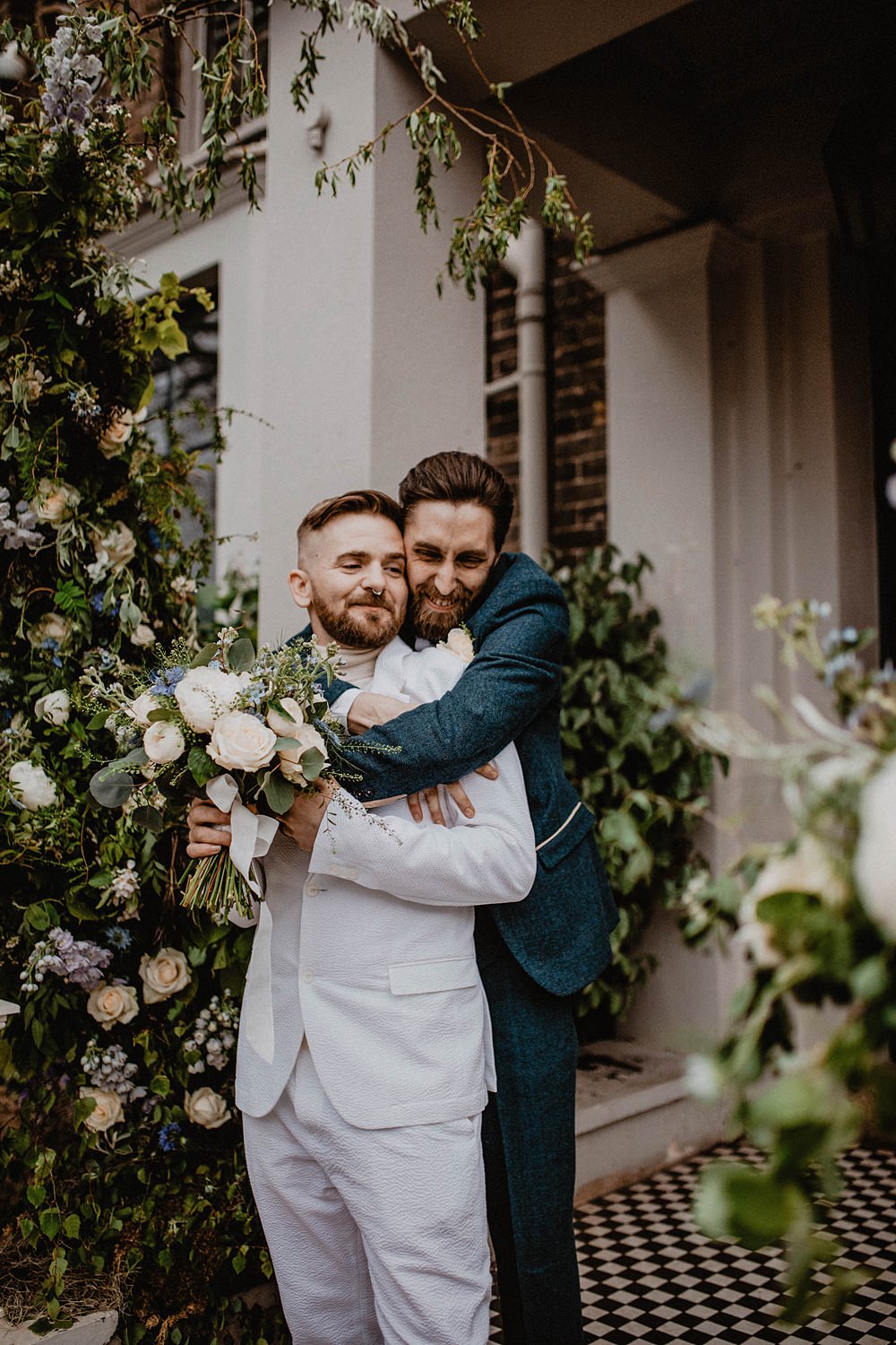 Flowers Door Entrance Georgian Townhouse Wedding Camilla Andrea Photography