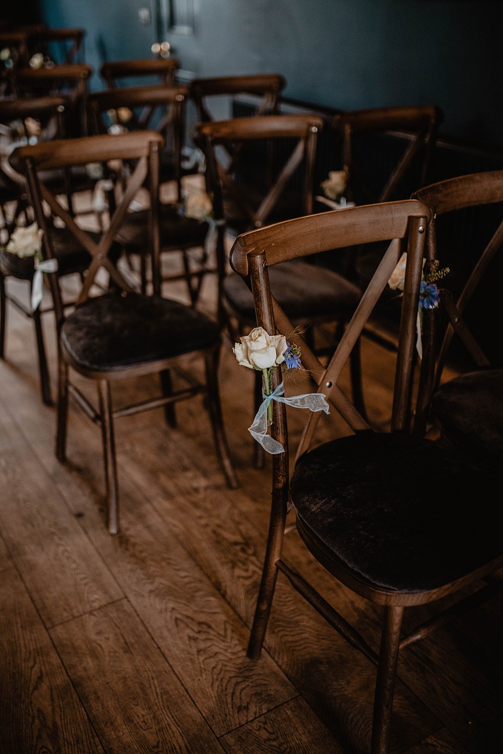 Chair Pew End Roses Georgian Townhouse Wedding Camilla Andrea Photography