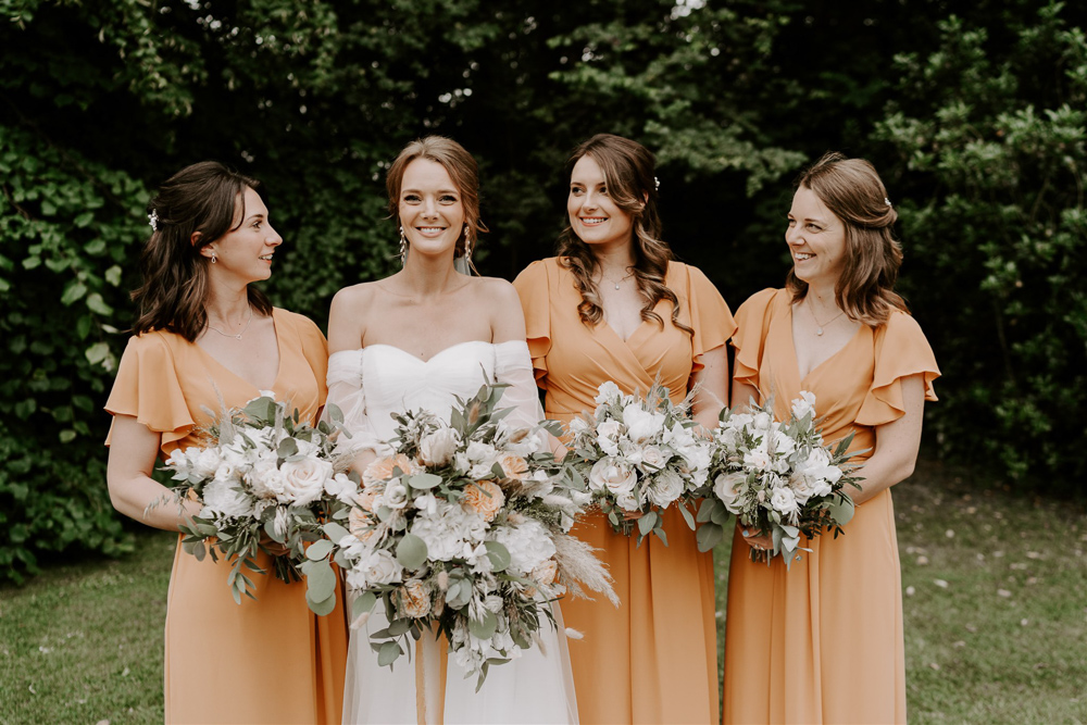 Orange Bridesmaid Dresses Leicestershire Tipi Wedding Gina Fernandes Photography