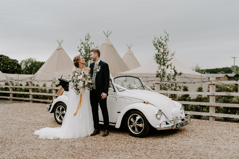 Beetle Car Transport Leicestershire Tipi Wedding Gina Fernandes Photography