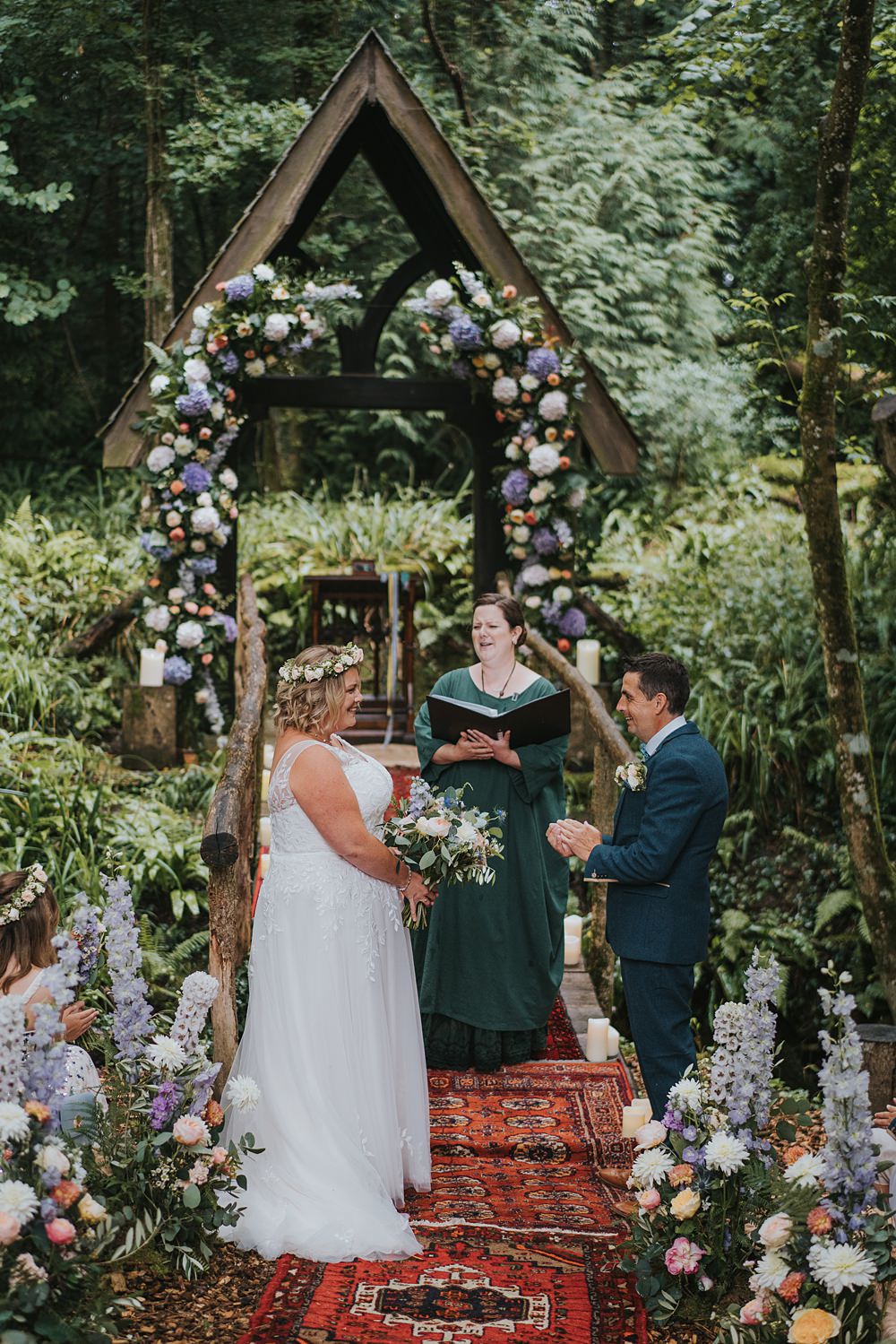 Woodland Handfasting Ceremony Flowers Aisle Arch Marshwood Manor Wedding Grace Elizabeth