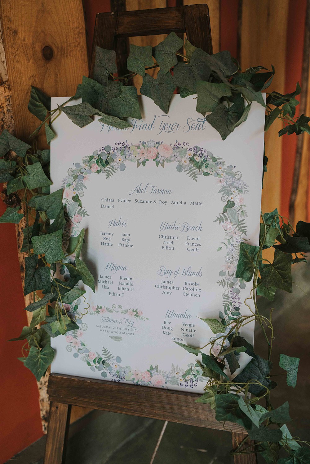 Floral Table Plan Greenery Marshwood Manor Wedding Grace Elizabeth