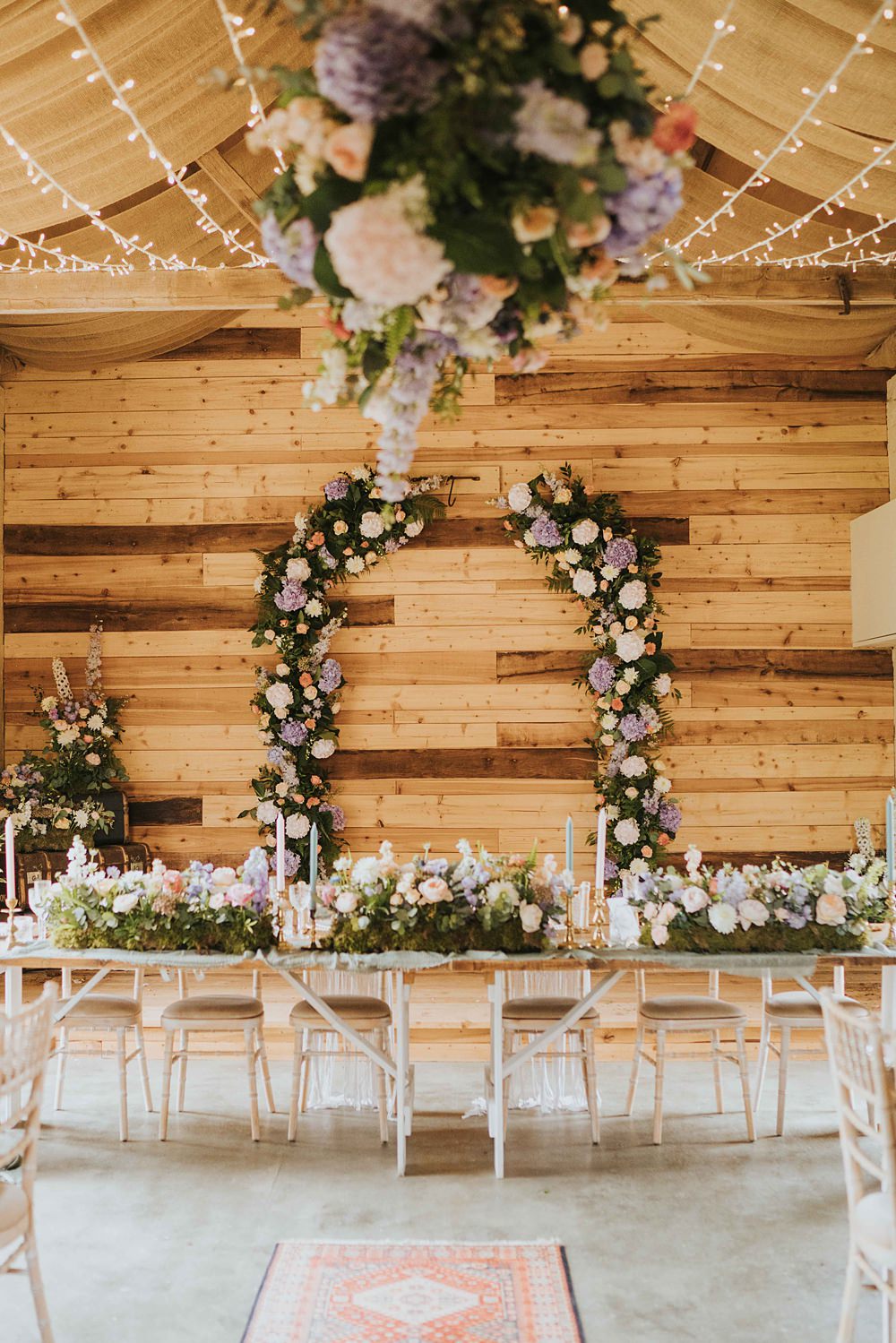 Top Table Flower Arch Meadow Arragements Marshwood Manor Wedding Grace Elizabeth
