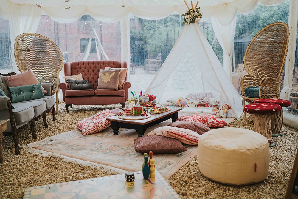 Kids Tipi Seating Area Marshwood Manor Wedding Grace Elizabeth