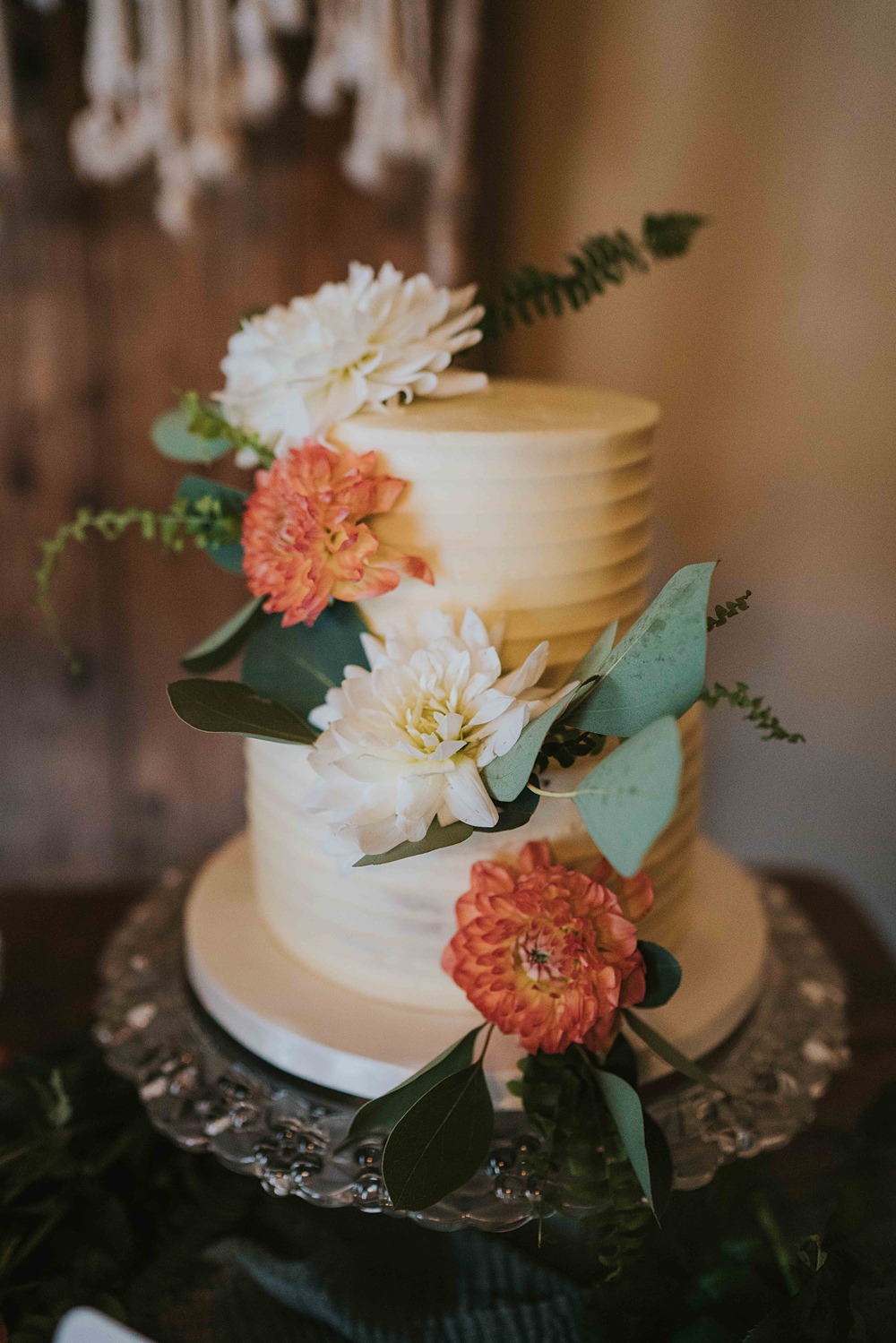 Flower Buttercream Cake Marshwood Manor Wedding Grace Elizabeth