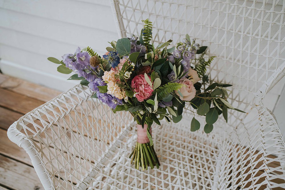 Bouquet Flowers Bride Bridal Purple Peach Marshwood Manor Wedding Grace Elizabeth