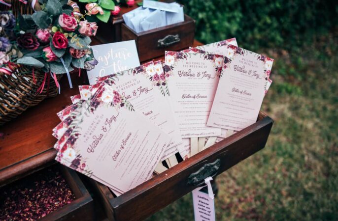 Order of Service Wedding Template Ideas Three Flowers Photography