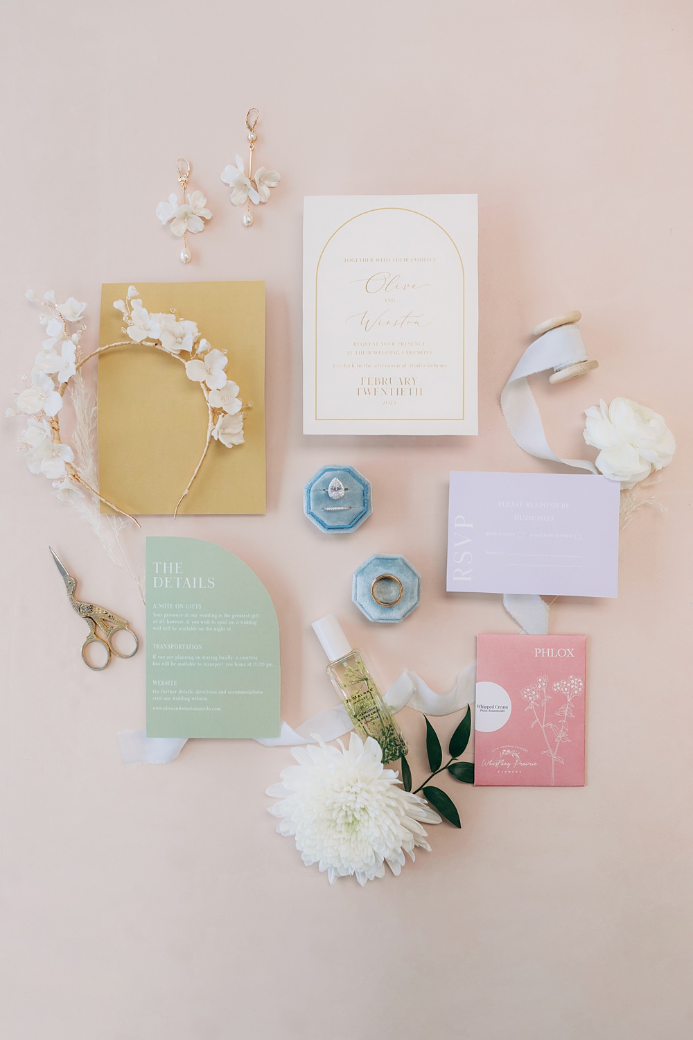 Colourful Pastel Invite Stationery Peach Yellow Lilac Wedding Ideas Tess Lucas Photography
