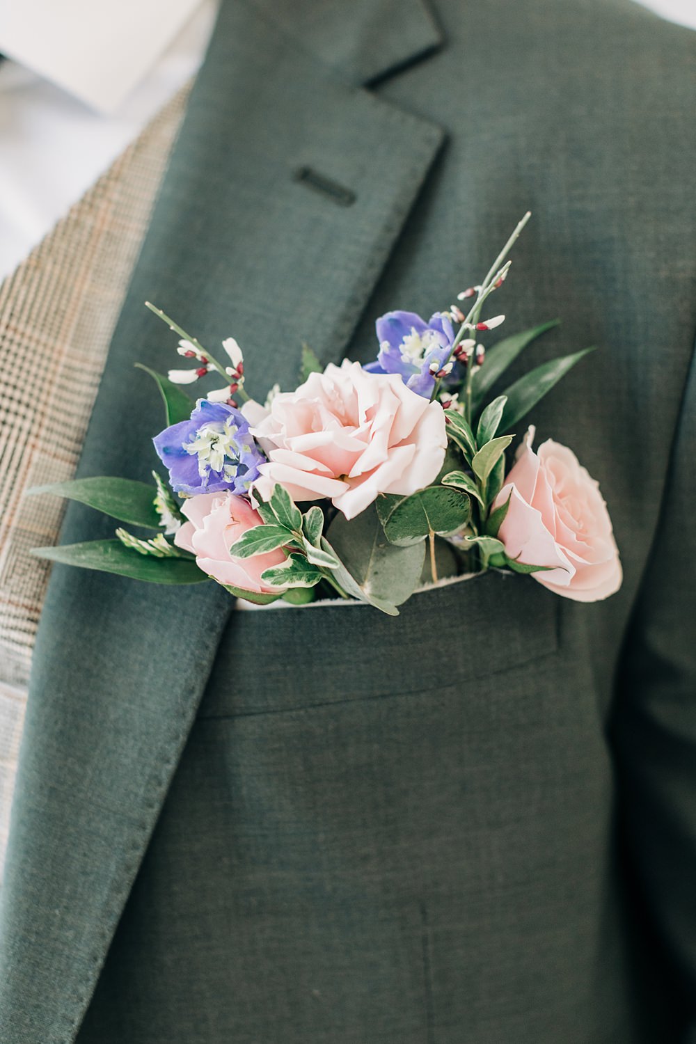 Groom Grey Suit Waistcoat Tie Pocket Flowers Peach Yellow Lilac Wedding Ideas Tess Lucas Photography