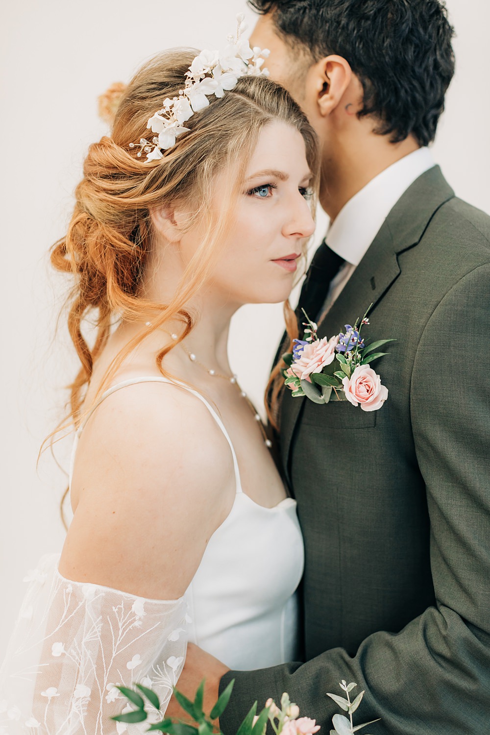 Bride Hair Up Do Crown Peach Yellow Lilac Wedding Ideas Tess Lucas Photography