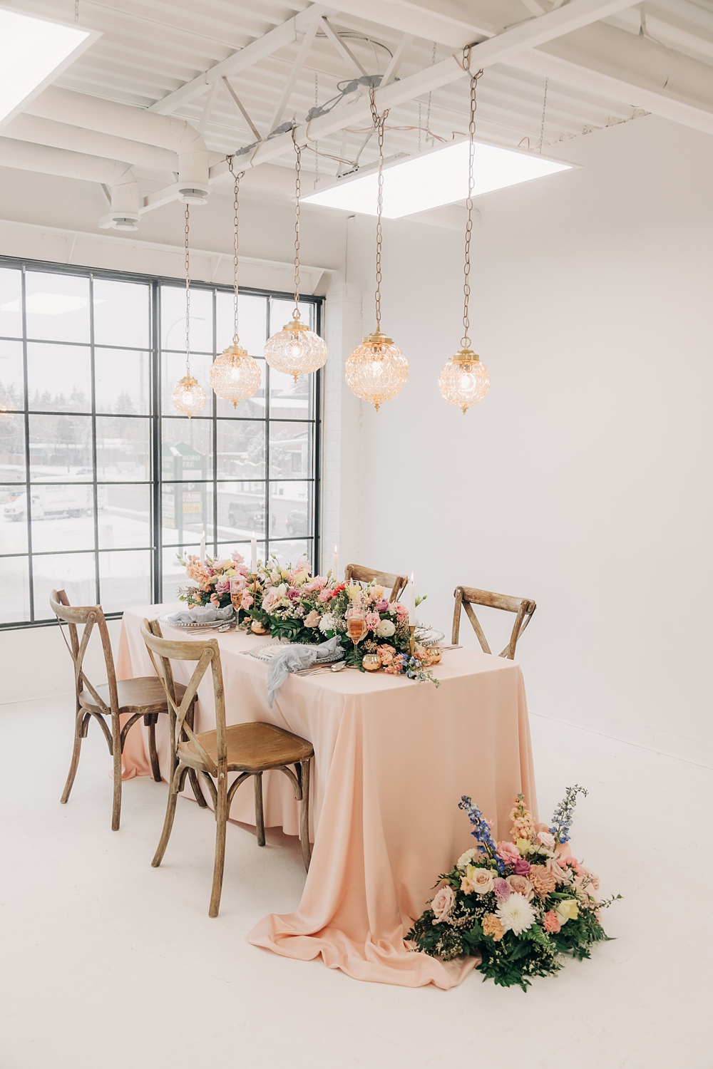 Table Candles Flower Garland Napkins Decor Peach Yellow Lilac Wedding Ideas Tess Lucas Photography