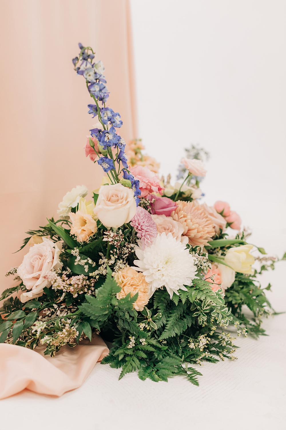 Table Floor Flowers Peach Yellow Lilac Wedding Ideas Tess Lucas Photography