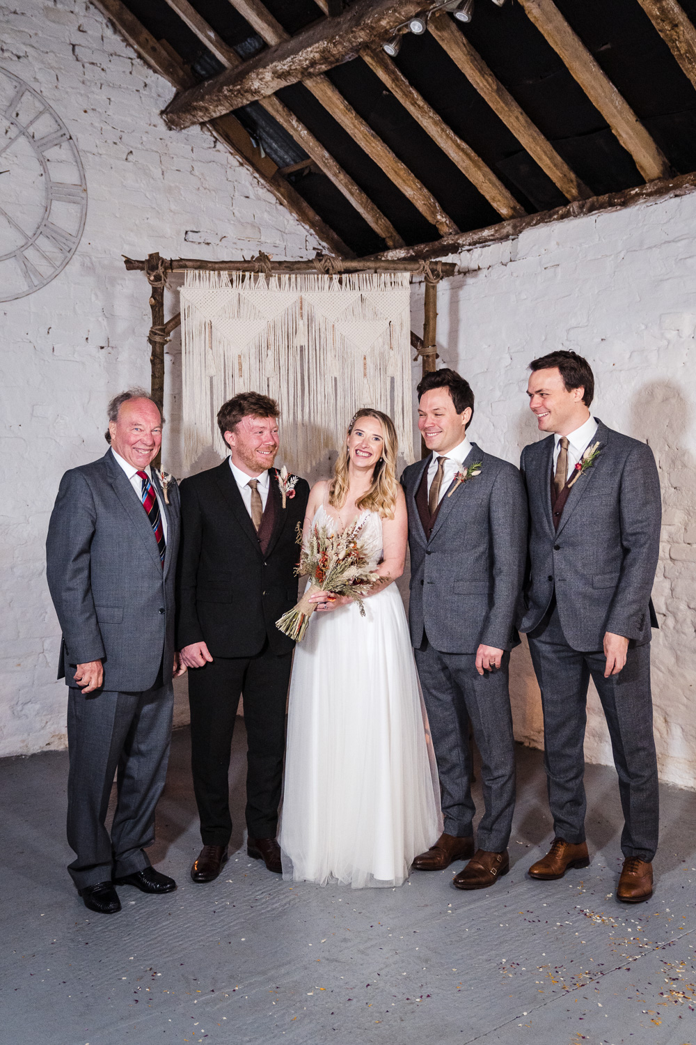 Groomsmen Suits Mismatched Shropshire Farm Wedding Laura May Photography