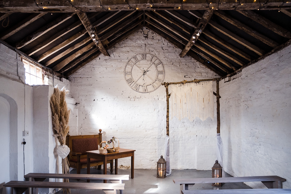 Ceremony Aisle Decor Barn Shropshire Farm Wedding Laura May Photography