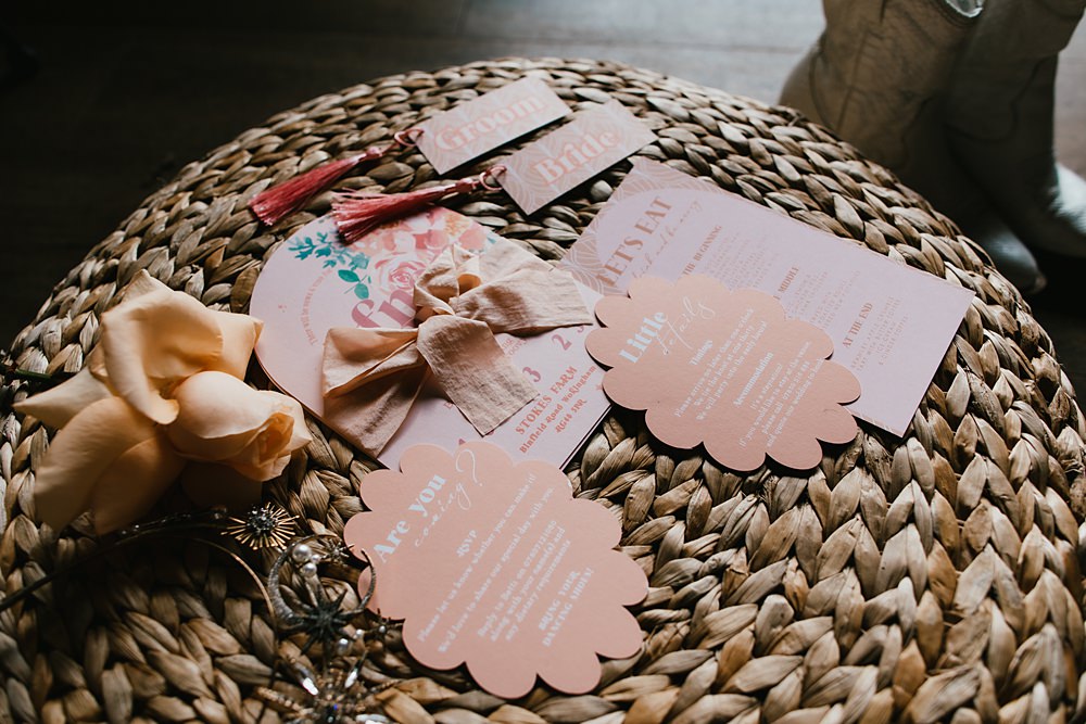 Stokes Barn Farm Wedding Ideas Pippa Volans Photography Pastel Modern Invites Scallop