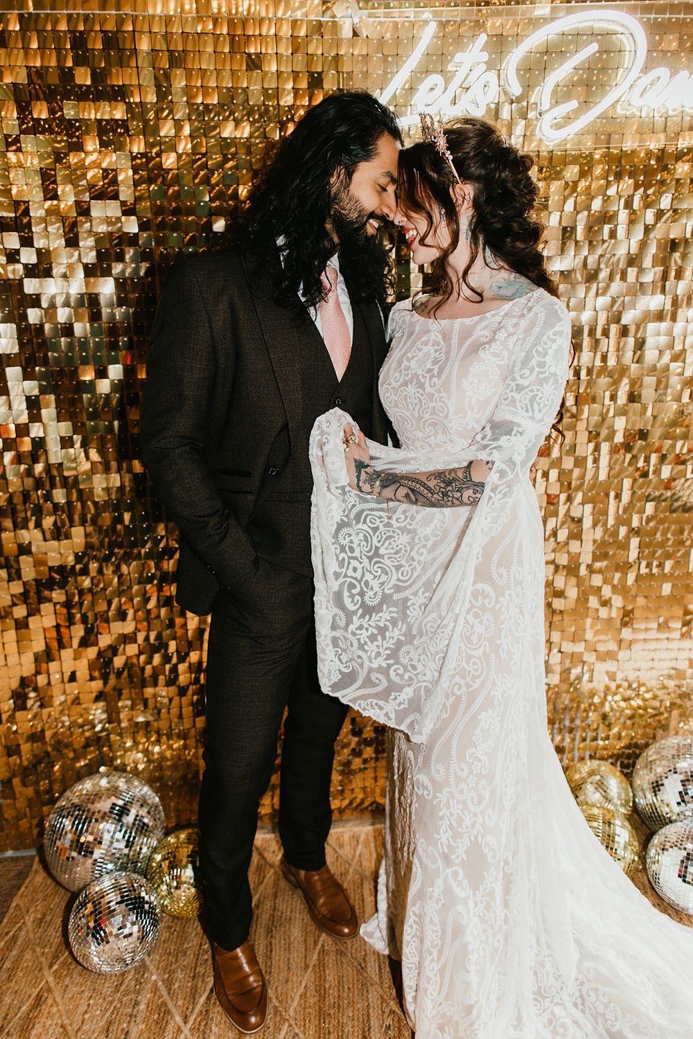 Glitter Sequin Wall Gold Stokes Barn Farm Wedding Ideas Pippa Volans Photography