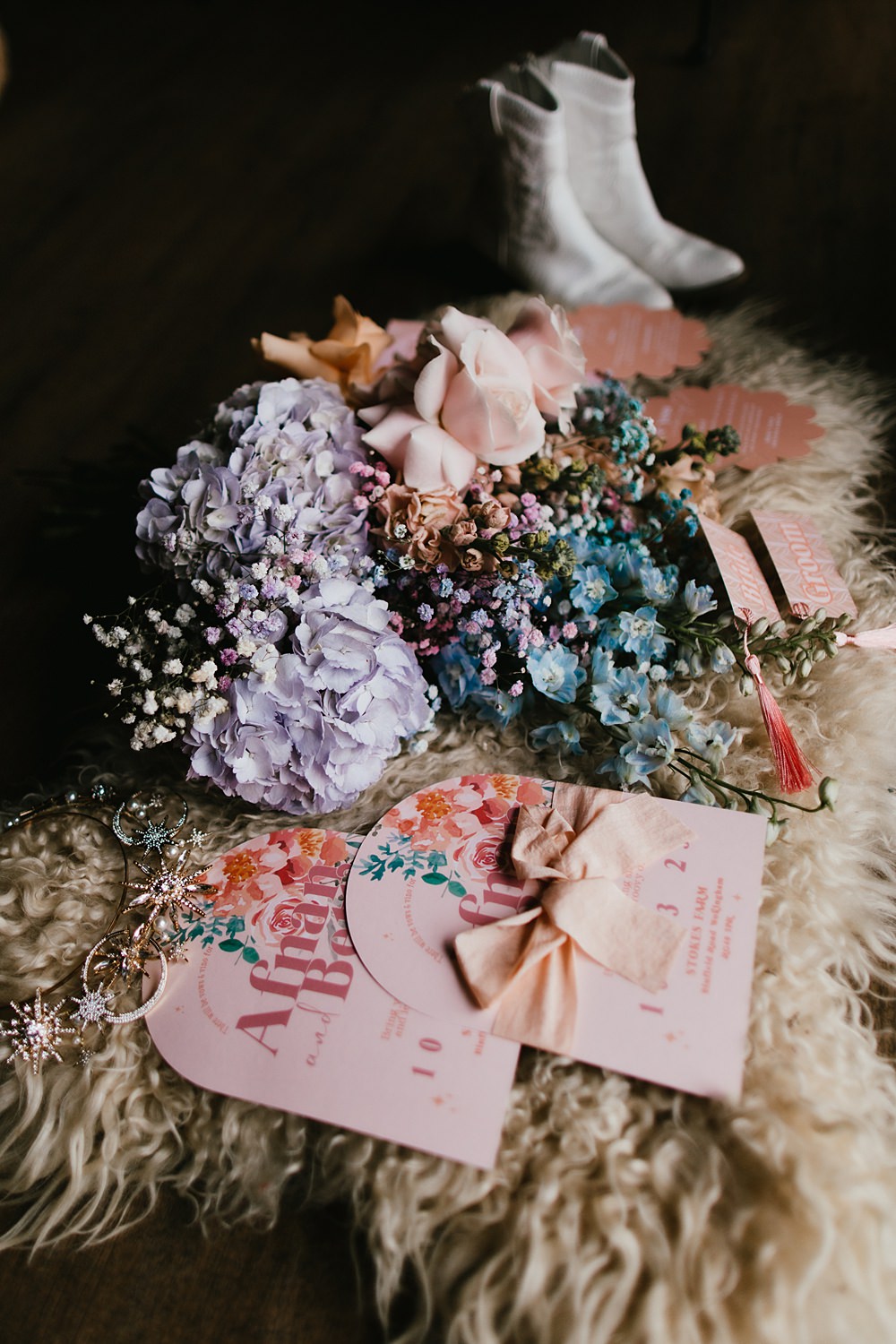 Pastel Modern Invites Curve Arch Stokes Barn Farm Wedding Ideas Pippa Volans Photography