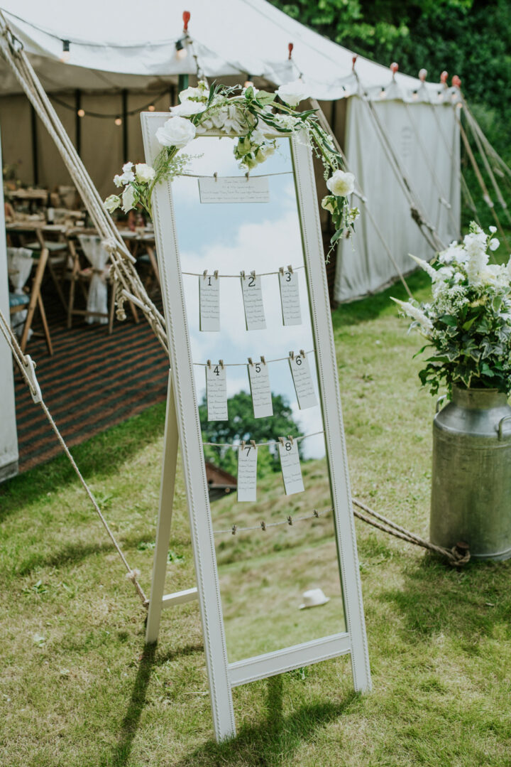 Tall Wedding Mirror Table Plan Pegs Twine Daniel Ackerley Photography