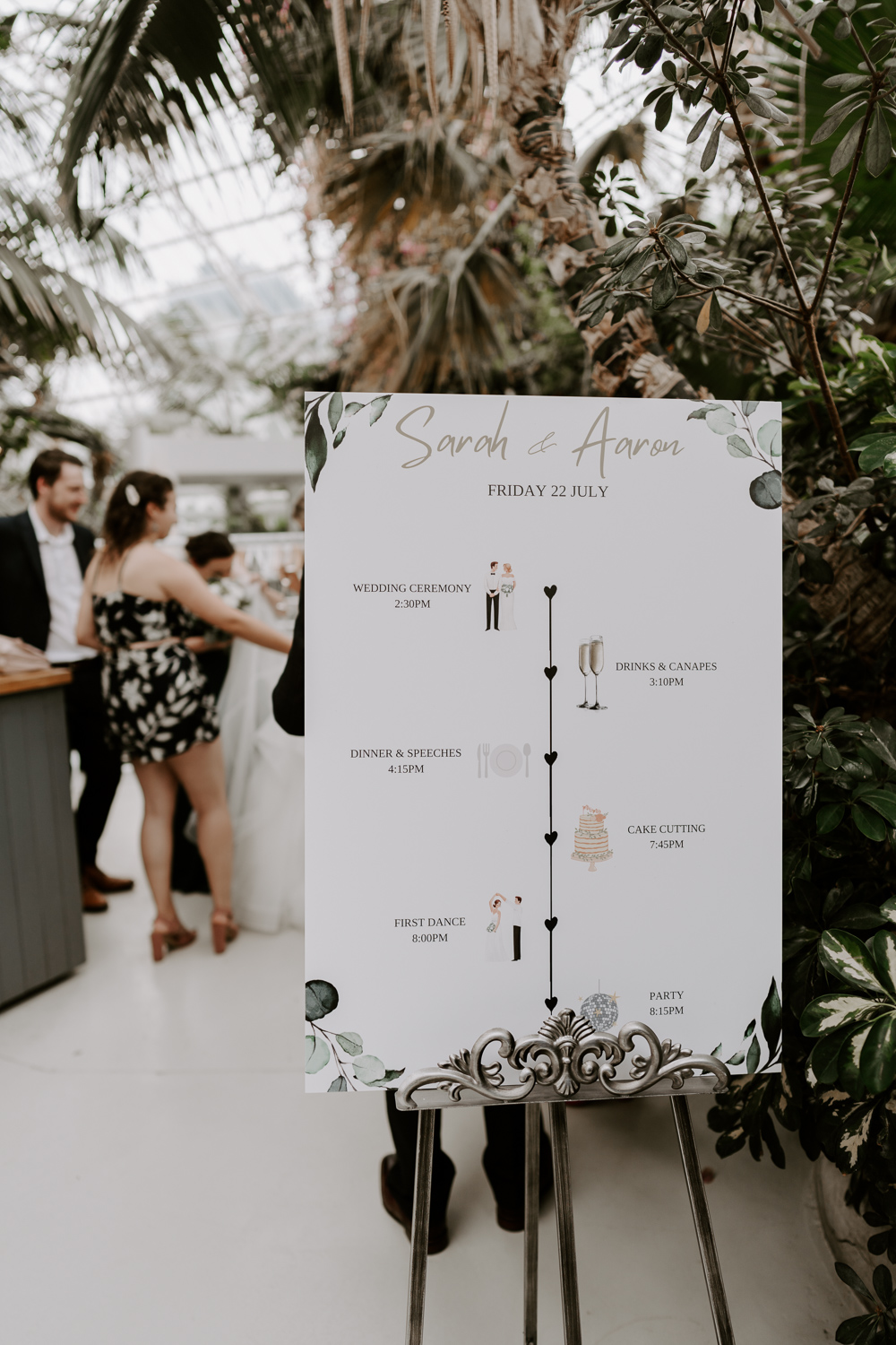 Timeline Sign Tropical Botanical Wedding Gina Fernandes Photography
