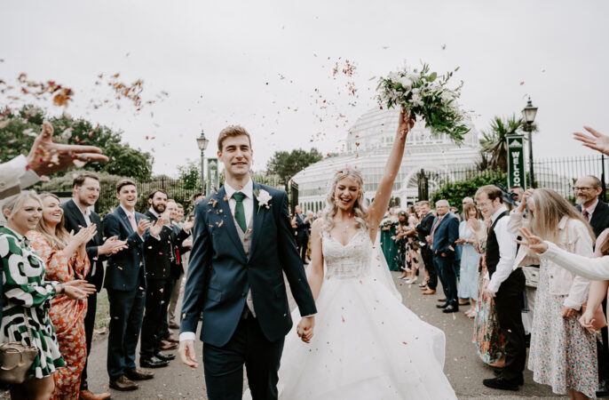 Confetti Throw Tropical Botanical Wedding Gina Fernandes Photography