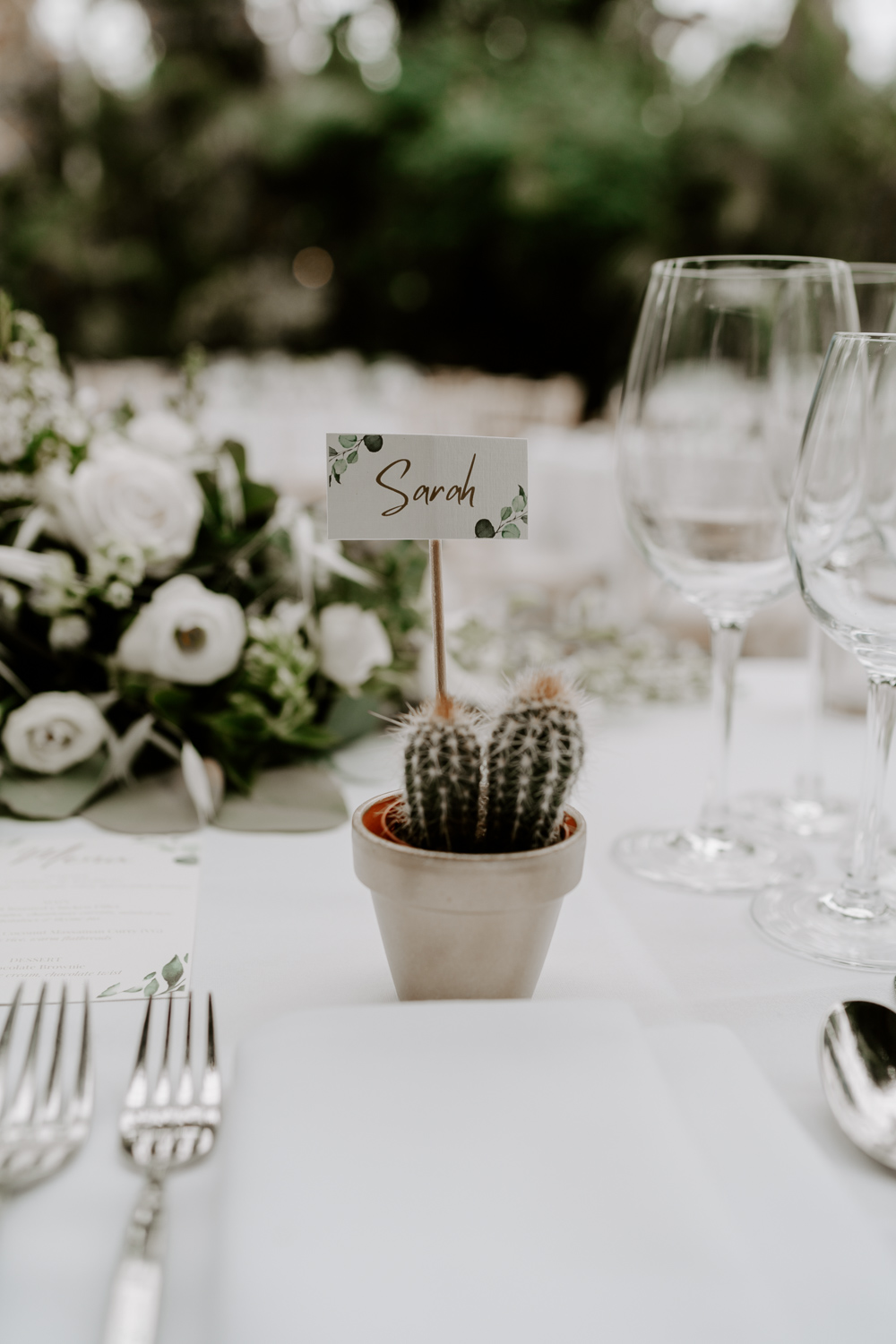 Succulent Favour Place Name Tropical Botanical Wedding Gina Fernandes Photography