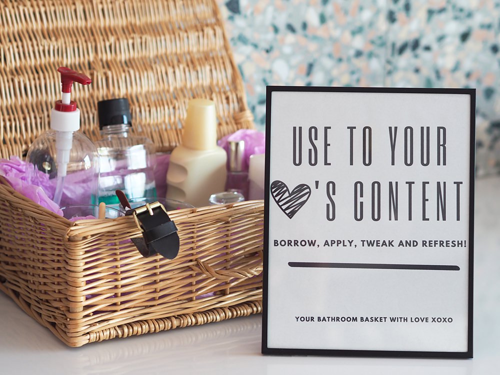Wedding Bathroom Basket List Ideas Sign