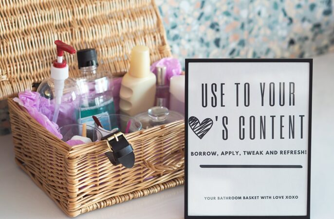 Wedding Bathroom Basket List Ideas Sign