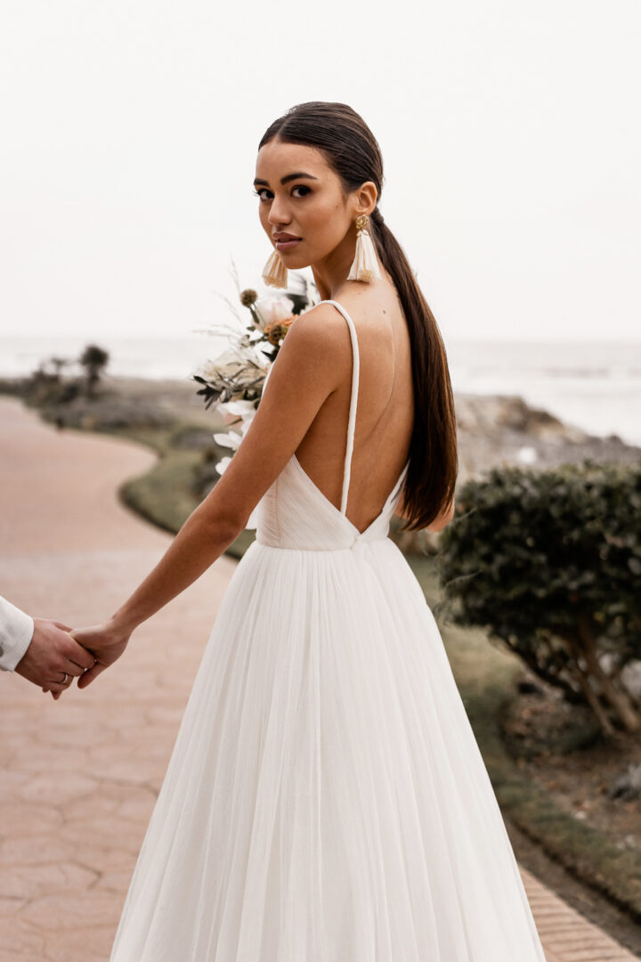 Wedding Hairstyle Ponytail Long Hair Earrings Nora Photography