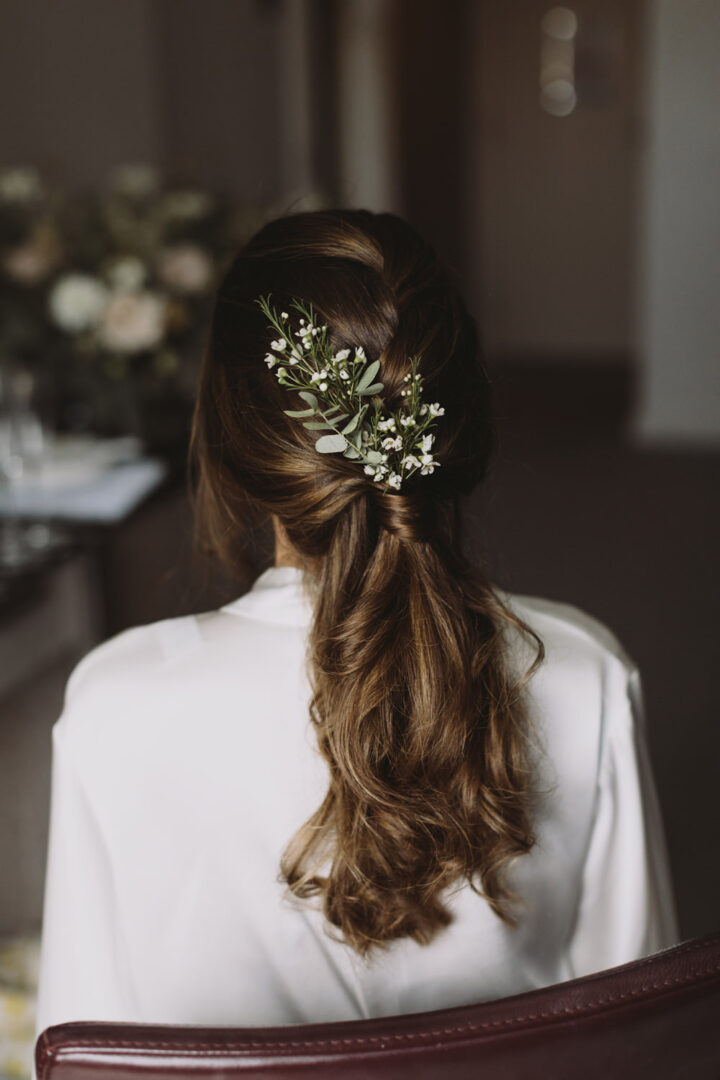 Wedding Half Up Down Ponytail Bridal Luke Hayden Photography