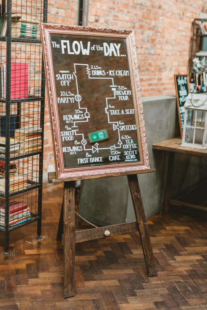Wedding Timeline Day Mirror Sign Display Amy Lou Photography